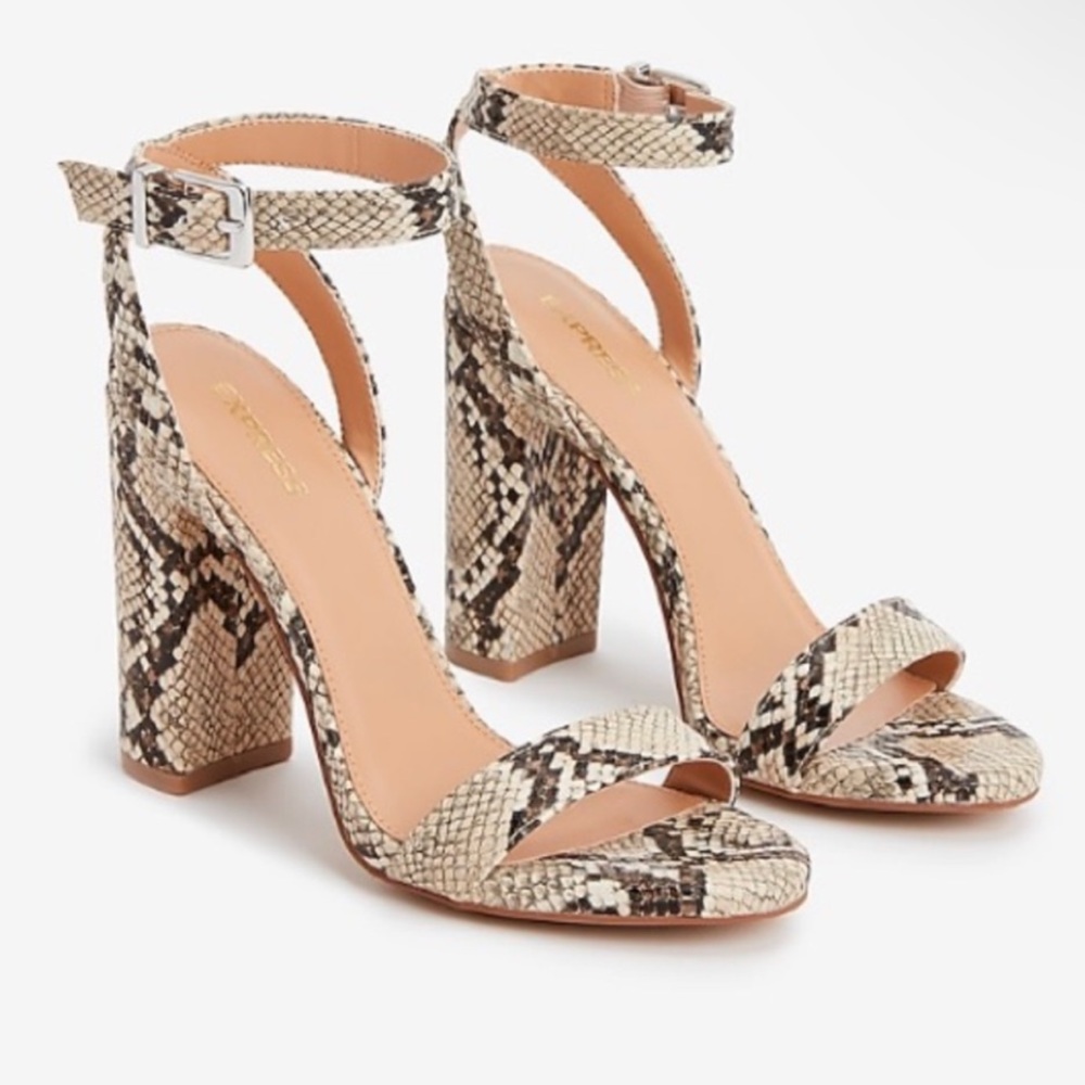Express Snakeskin High Heeled Sandals